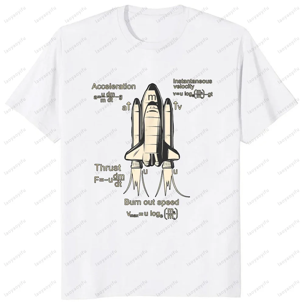 Rocket Propulsion Science Aerospace Engineering Graphic Printed T-Shirt Funny Mathematical Formula Lovers Tshirt Casual Tees