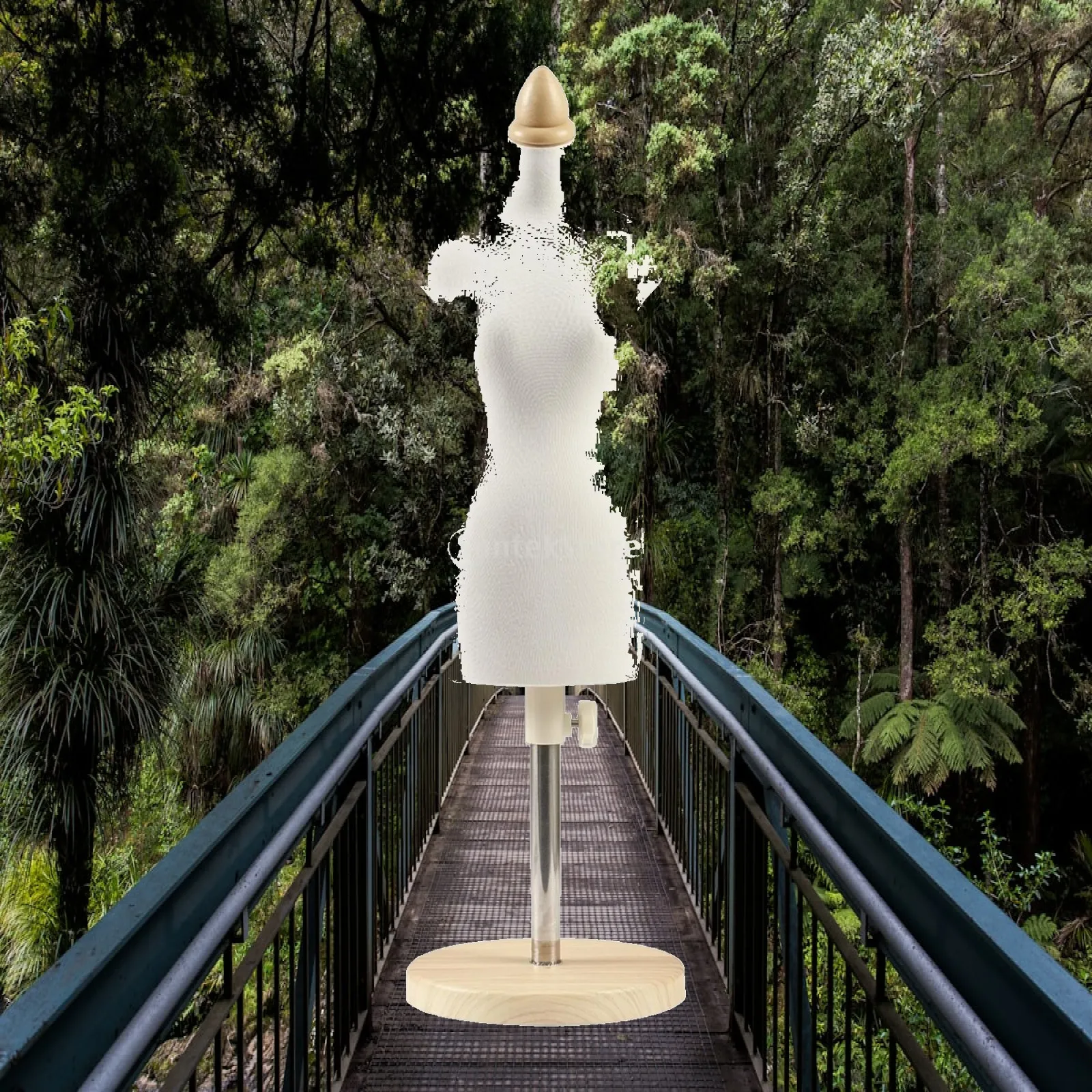 Adjustable Female Dress Form Mannequin for Tailoring with Metal Stand and Pinnable Fabric for Pattern Making