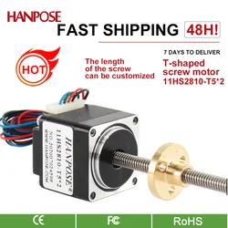 Nema11 Screw motor 11HS2810-T5*2 L50/100 /150mm Screw Rod Linear 28 Stepper Motor with Trapezoidal Lead for Drawing instrument