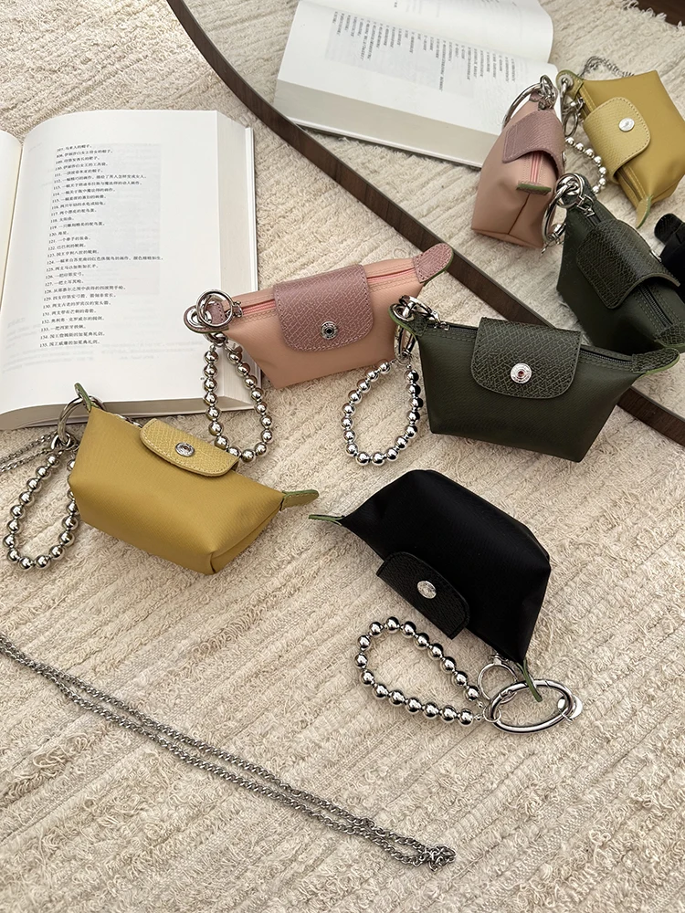 

Faionable Nylon Dumpling Bag Coin Earphone Key Storage Coin Purse Size Korean Sle Casual Crossbody Bag without Lo