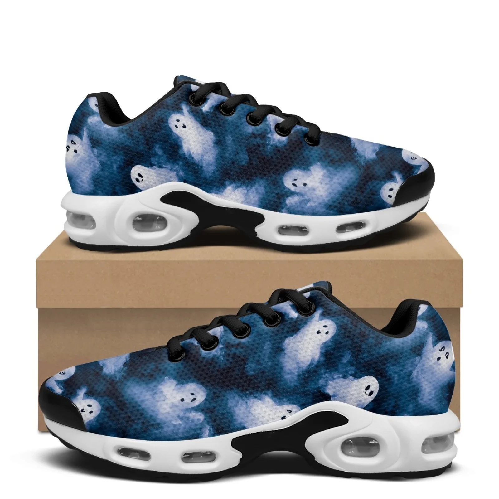 PENSTROLL Standing All Day Running Tennis Shoes Trendy Walking Sneakers for Athletic Men Ghost Print