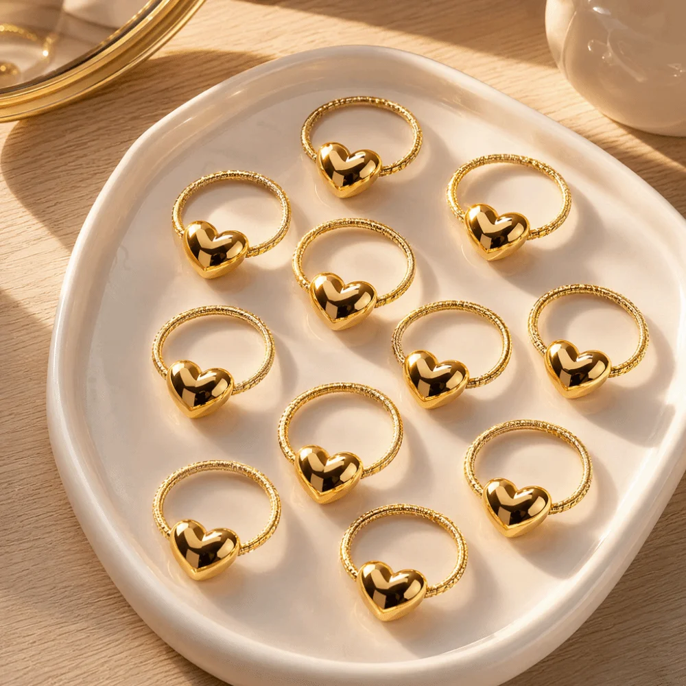 10pcs Gold White Children's Headband Set No Harm Braided Elastic Hair Tie Ponytail Holder Rubber Band Hairband Hair Ring Set