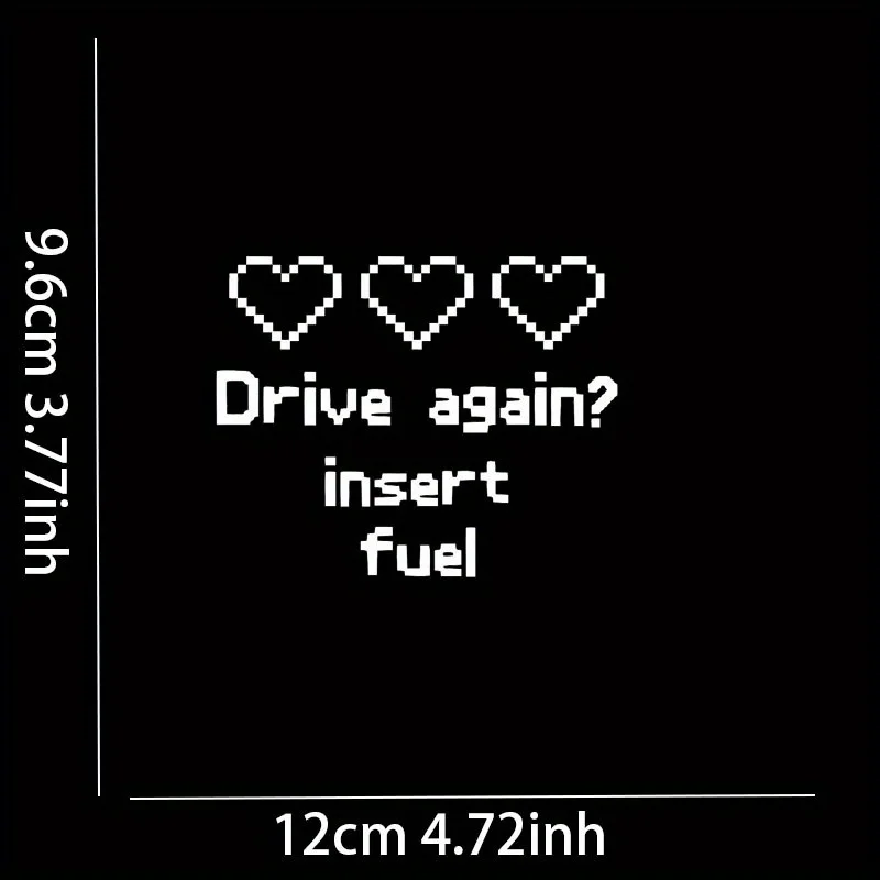 1 x cooler Pixel Art Kraftstoff-Humor-Aufkleber – Gaming-Vibe-Aufkleber für Auto- und Motorrad-Außenzubehör