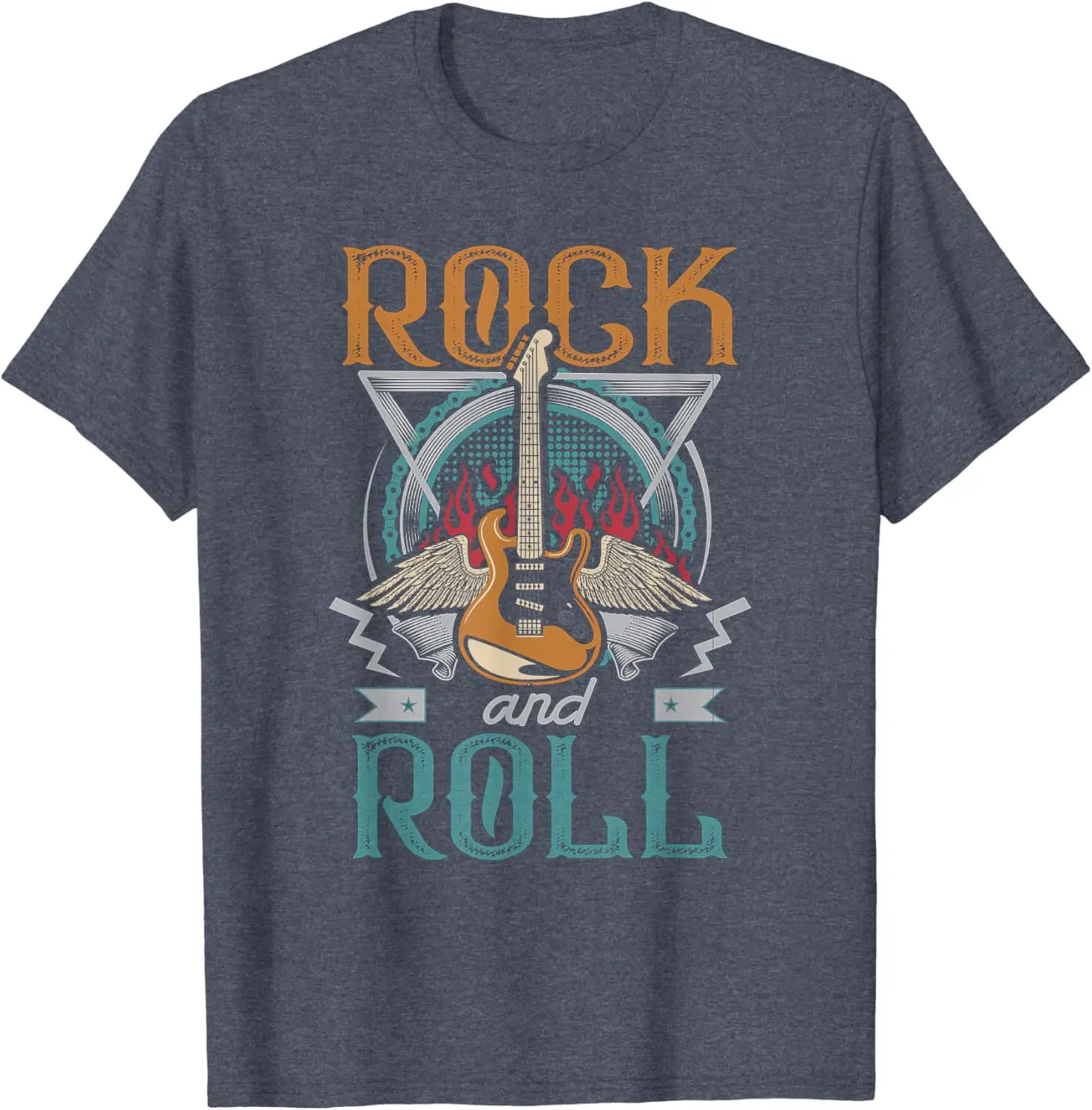 Vintage Retro 80s Rock & Roll Music Guitar Wings T-Shirt
