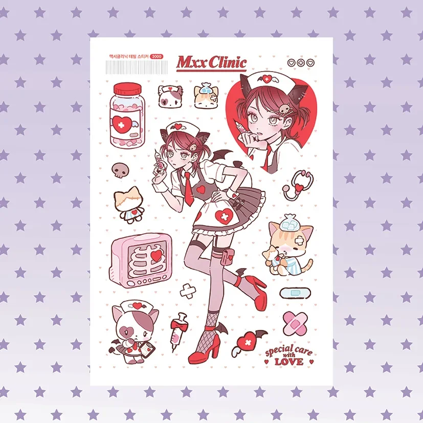 Sweet Cool Girl Stickers Cute Girl Character Guka Hand Account Diy Decoration