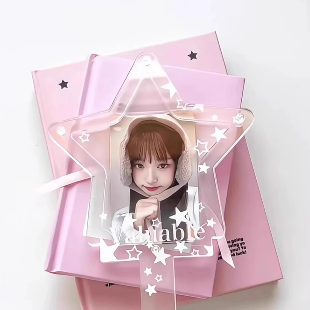 Transparent Starry Photocard Holder Stick for 3