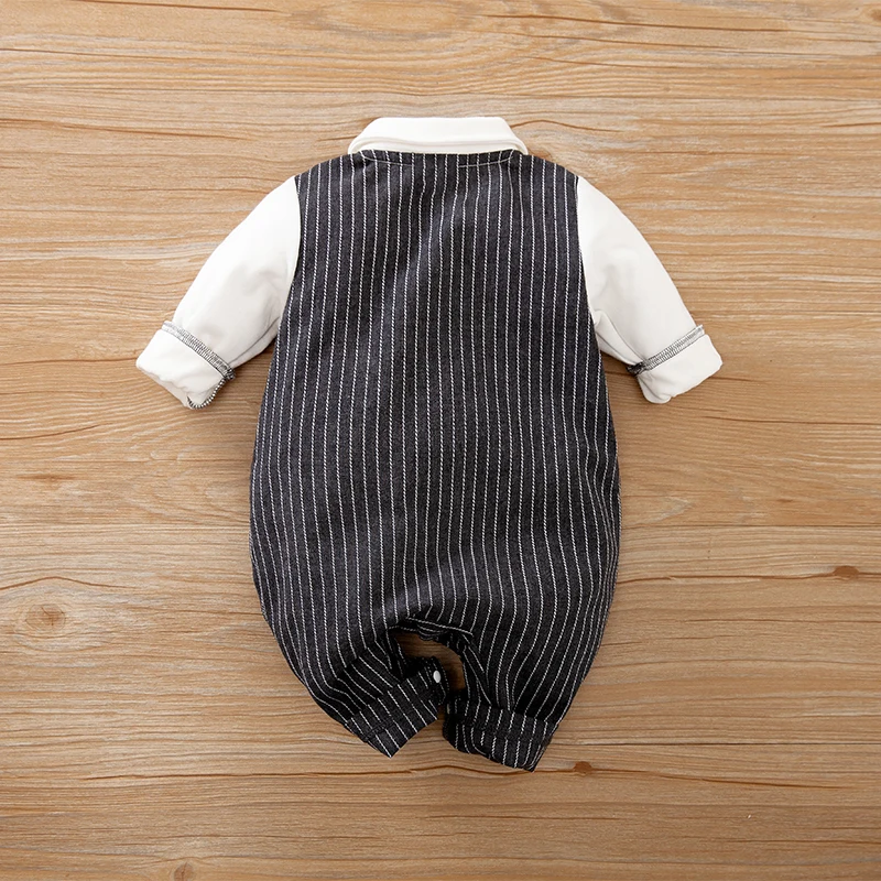 Baby Boys Outfit Infant Clothes Gentleman Suits Long Sleeve Toddler Onesie Costume Romper Jumpsuit Spring and Autumn Trendy Cool