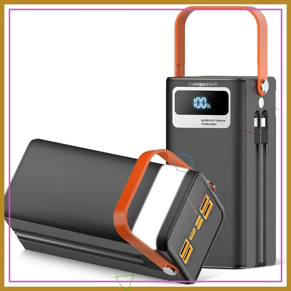 

Portable Power Bank with Flashlight LCD Display, PD Fast Charging for Laptop and Phone, Ideal for Travel Camping