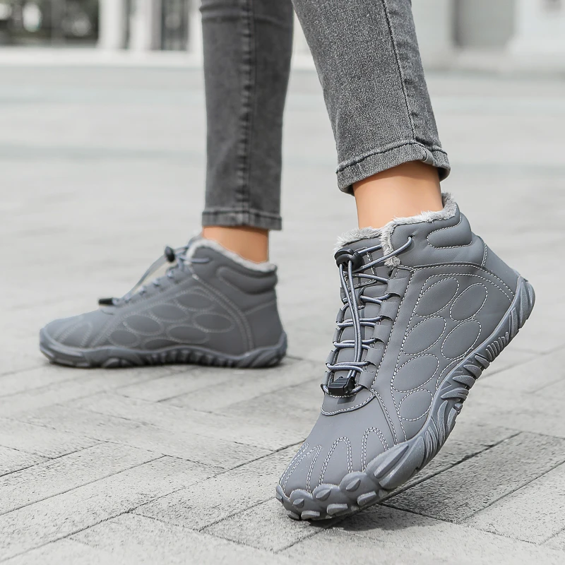 

Зимние сапоги для пар, уличные ботинки среднего размера с флисом, теплые, удобные и противоскользящие, качественные уличные ботинки