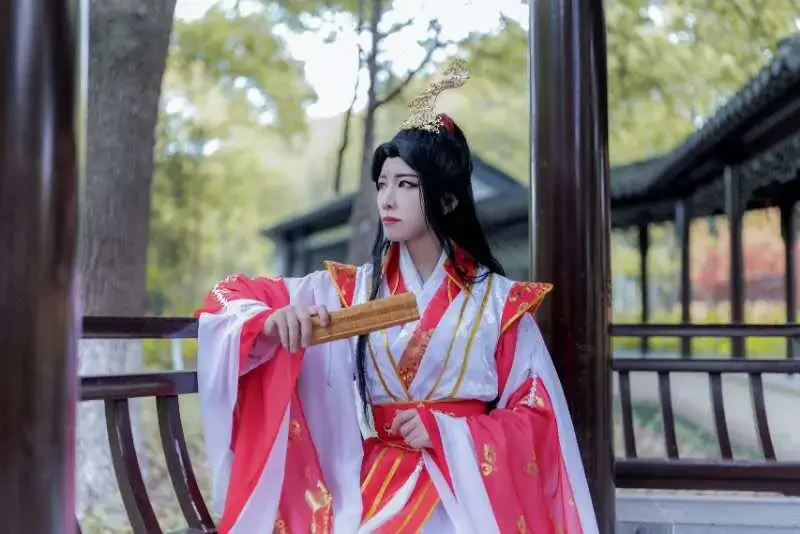 Céu oficiais bênção xie lian coroa príncipe cosplay traje tian guan ci fu cos perucas versão tailandesa das mulheres dos homens han fu dia das bruxas