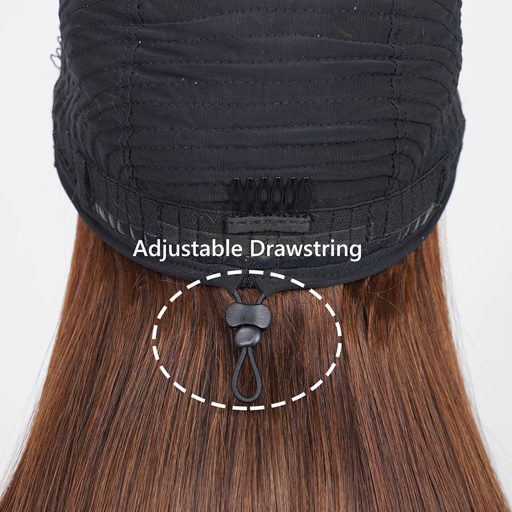 Arabella cabelo 13x6 chocolate marrom peruca sem cola sedosa reta com cordão onda reta 100% cabelo humano pré-arrancado perucas