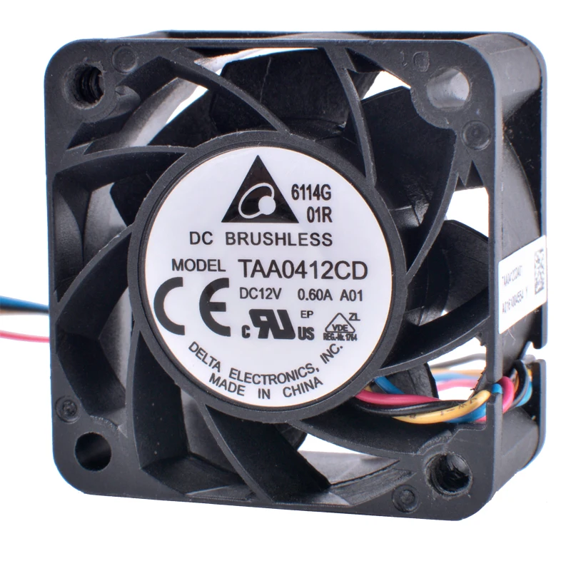 TAA0412CD 4cm 40mm fan 4020 12V 0.60A 4-wire 4pin double ball bearing large air volume booster cooling fan