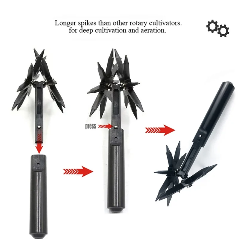 Extractor de malas hierbas ABKY, herramienta de cultivador rotativo para cultivador de jardín, herramienta de torneado de hierba para excavación de deshierbe