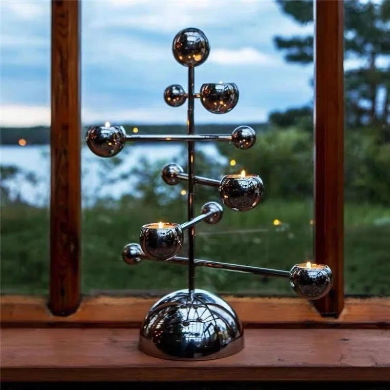 Moderno e leggero di lusso multistrato in metallo galvanico candeliere ornamento campione soggiorno tavolo da pranzo camera da letto hotel