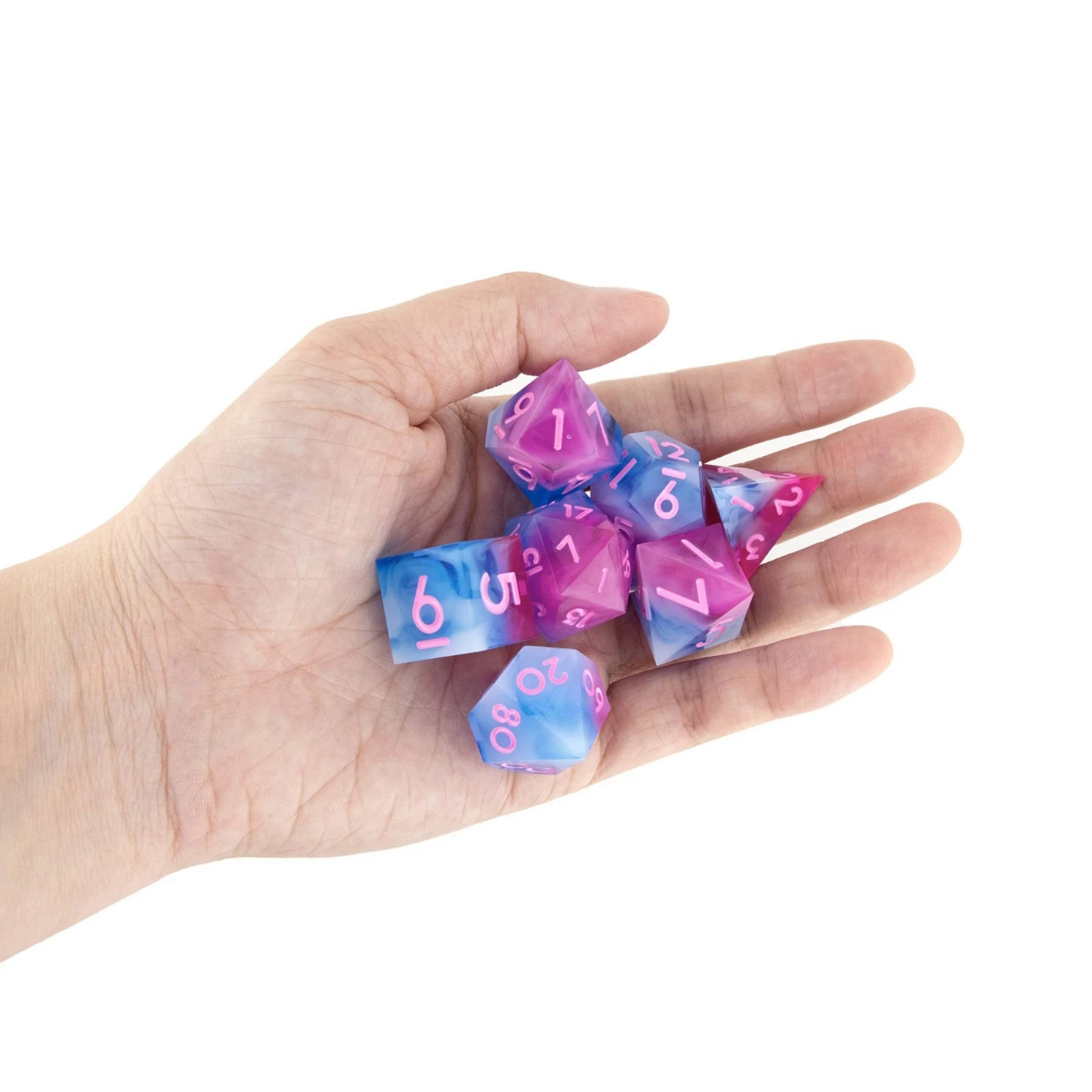 7 Pieces RPG Dice Set Polished Polyhedral Dice Set Good Rolling Feel Moderate Weight for Gamers, Tabletop Gaming, Game Nights