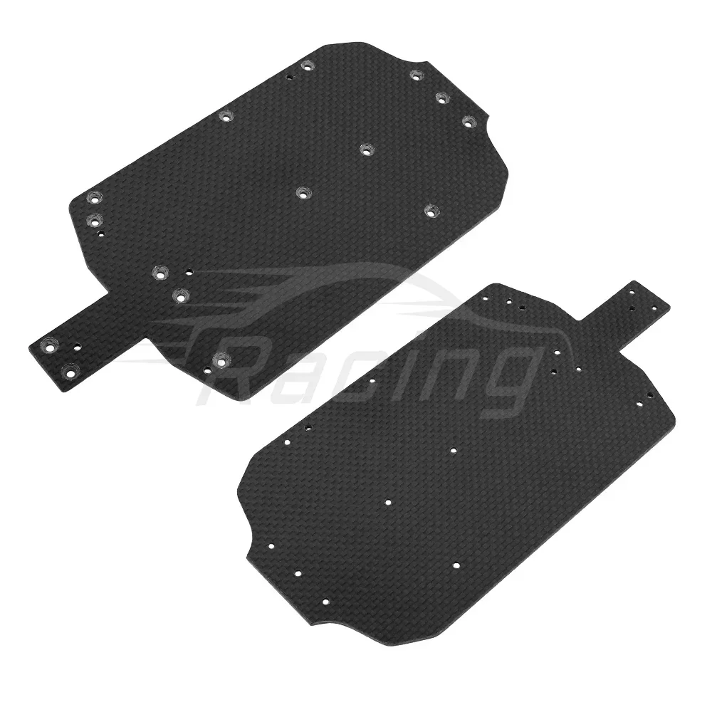 Carbon Fiber Base Plate + Alloy Chassis Guard Rail Kit for 1/14  MJX Hyper Go 14209 14210 Metal Ugrade Parts Accessories