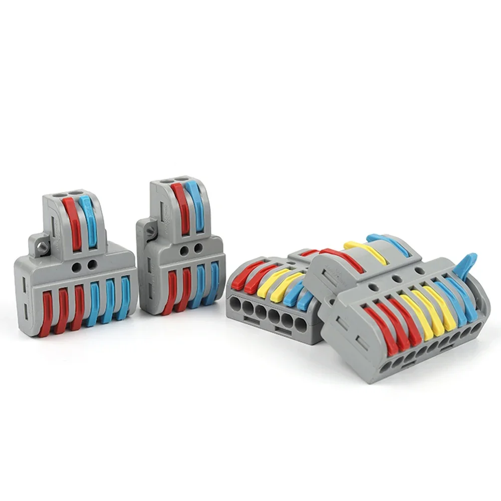 5PCS 1 In Multiple Out Push-in Electrical Wire Connector Compact Splitter Conductor Terminal Block For general Cable Connection