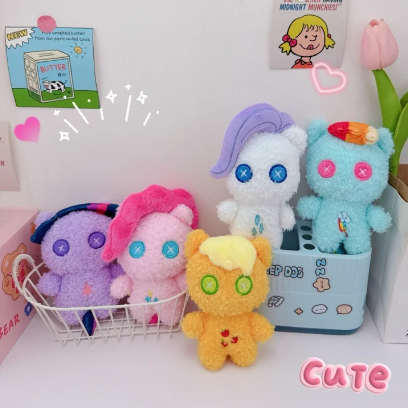 أنيمي بلدي ليتل المهر ألعاب من القطيفة المفاتيح Kawaii حقيبة الظهر قلادة ديكور محشوة دمية على شكل حيوان الكرتون غرفة الديكور هدية عيد ميلاد