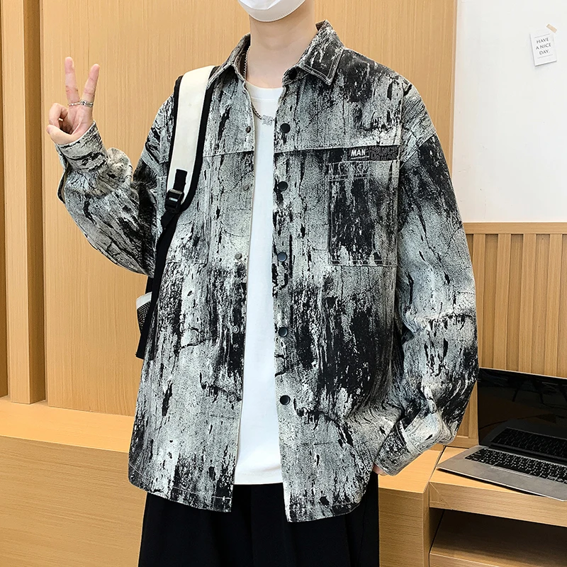 

Retro Loose Long Sve Men's irt Cotton Polyester Faion Urban Sle Casual Sport Series Button down Regular Length