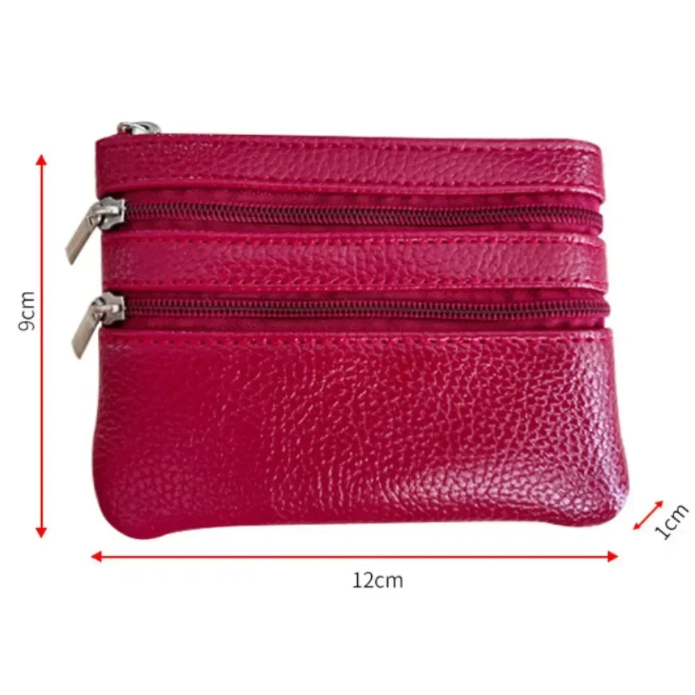 

Leather Women Wallet Coin Purse Credit Card Holder Single Double Zipper Pocket Women Bag Multi-card Fashion Black Zipper Wallet