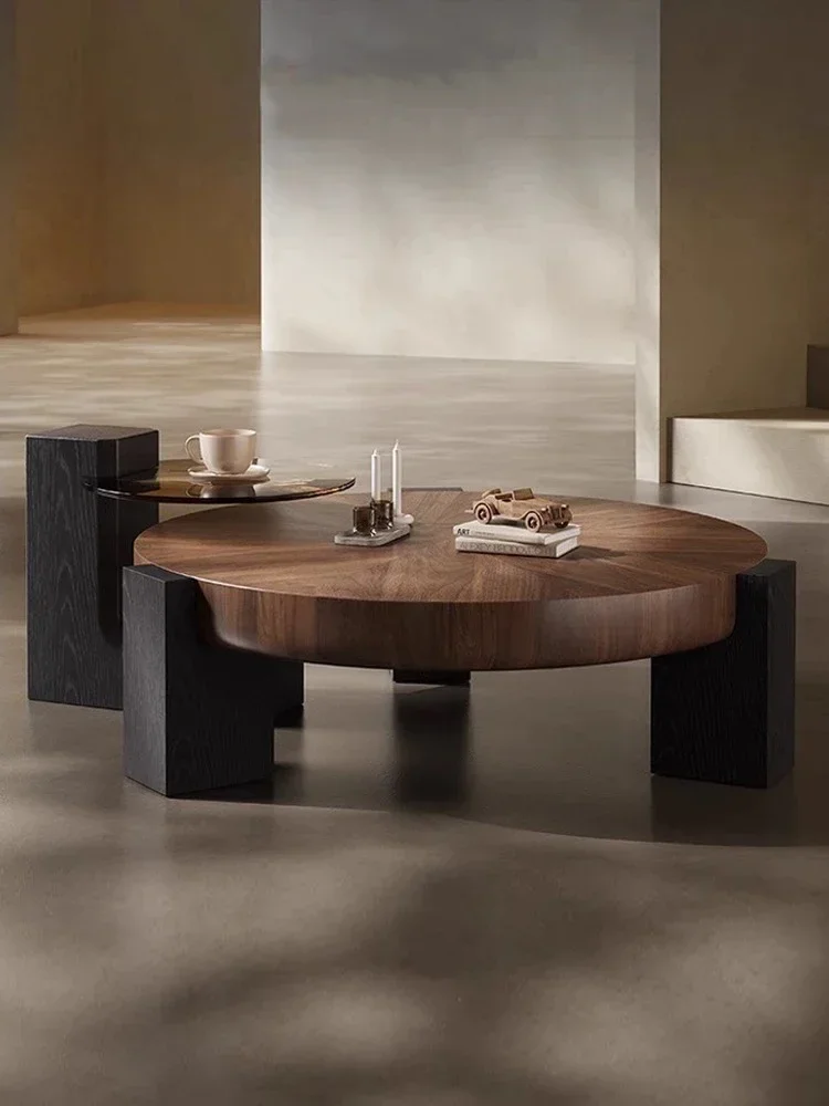 

Medieval Coffee Table Living Room Black Walnut Home Small Apartment Modern Coffee Table Minimalist Light Luxury Premium New