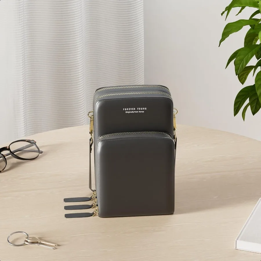 حقيبة هاتف محمول صغيرة عبر الجسم للنساء حقيبة يد صغيرة فوق الكتف مع فتحات لبطاقة الائتمان