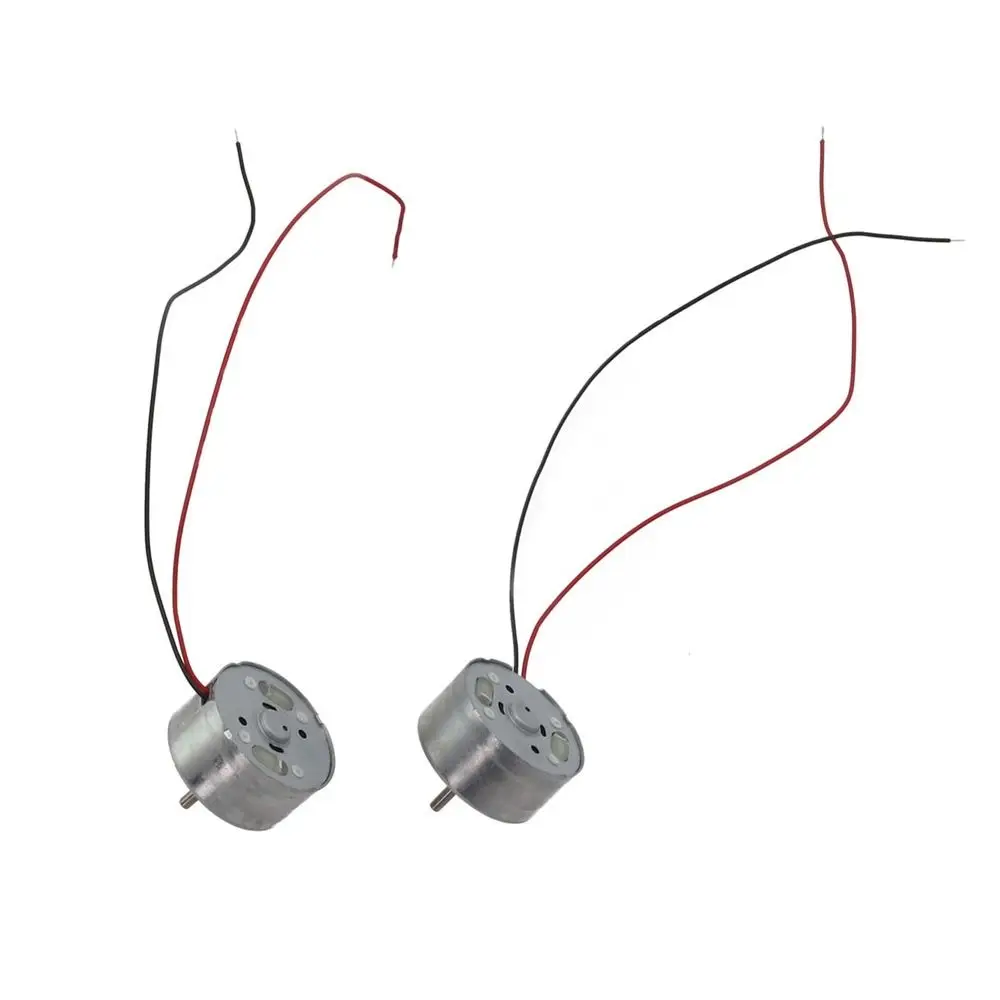 5Pcs Durable DC 1.5V-6V RF-300 DC Motor 2Pin 24mm Round Brush Motor Compact Metal Hanging Neck Fan Motor for Toy Model