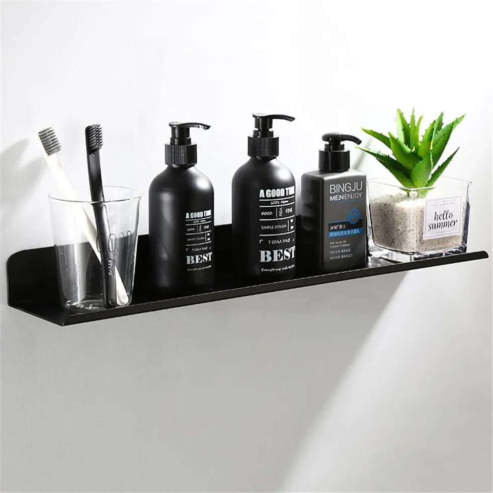 Black Bathroom Shelves, Shower Bathing Storage Holder, Kitchen Organizer, Shampoo Caddy Rack, Accessories