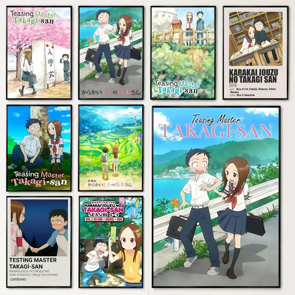 Teasing Master Takagi san Poster HD poster black and white simple home decoration suitable for living room bedroom corridor
