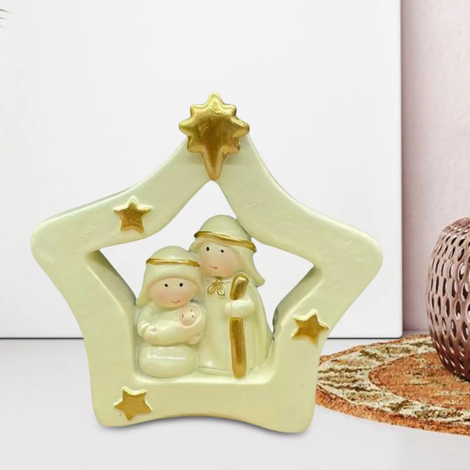 Miniature Nativity Scene Set Small Christmas Nativity Figurine Decoration Religious Gift for Indoor Outdoor Xmas Festival