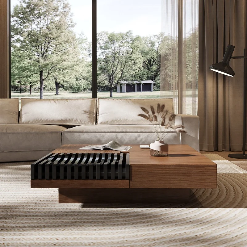 Modern coffee frame hidden storage compartment multifunctional structure furniture arrangement
