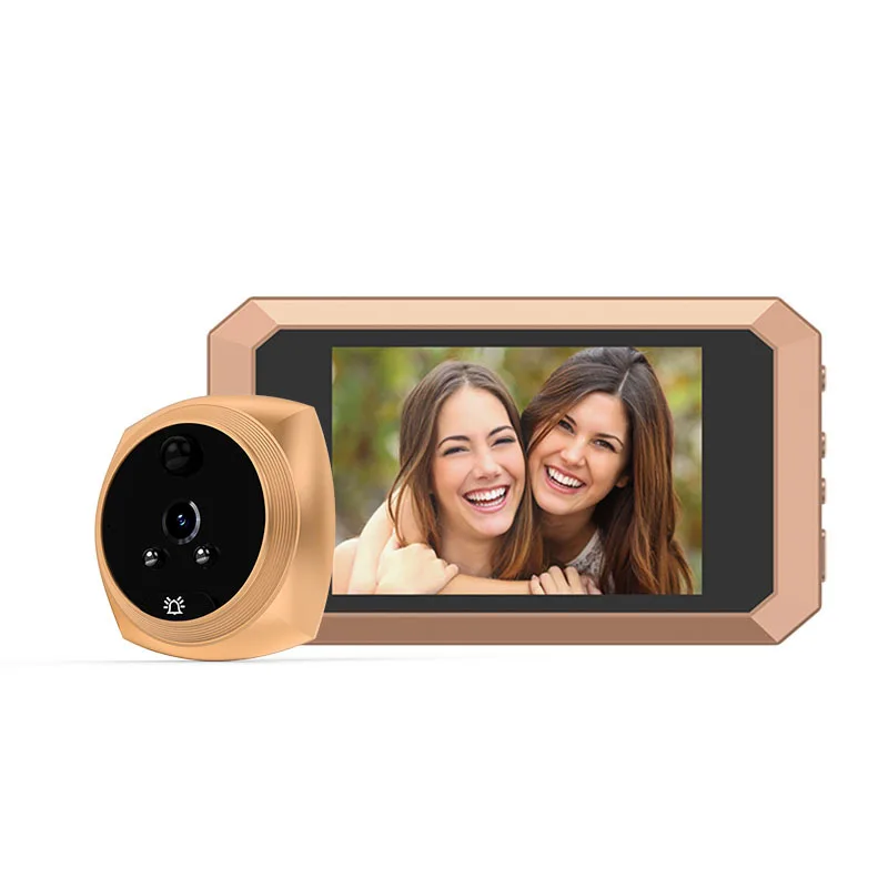 4.1 inch video doorbell camera, digital peephole door viewer motion detection, surveillance video security automatic recording