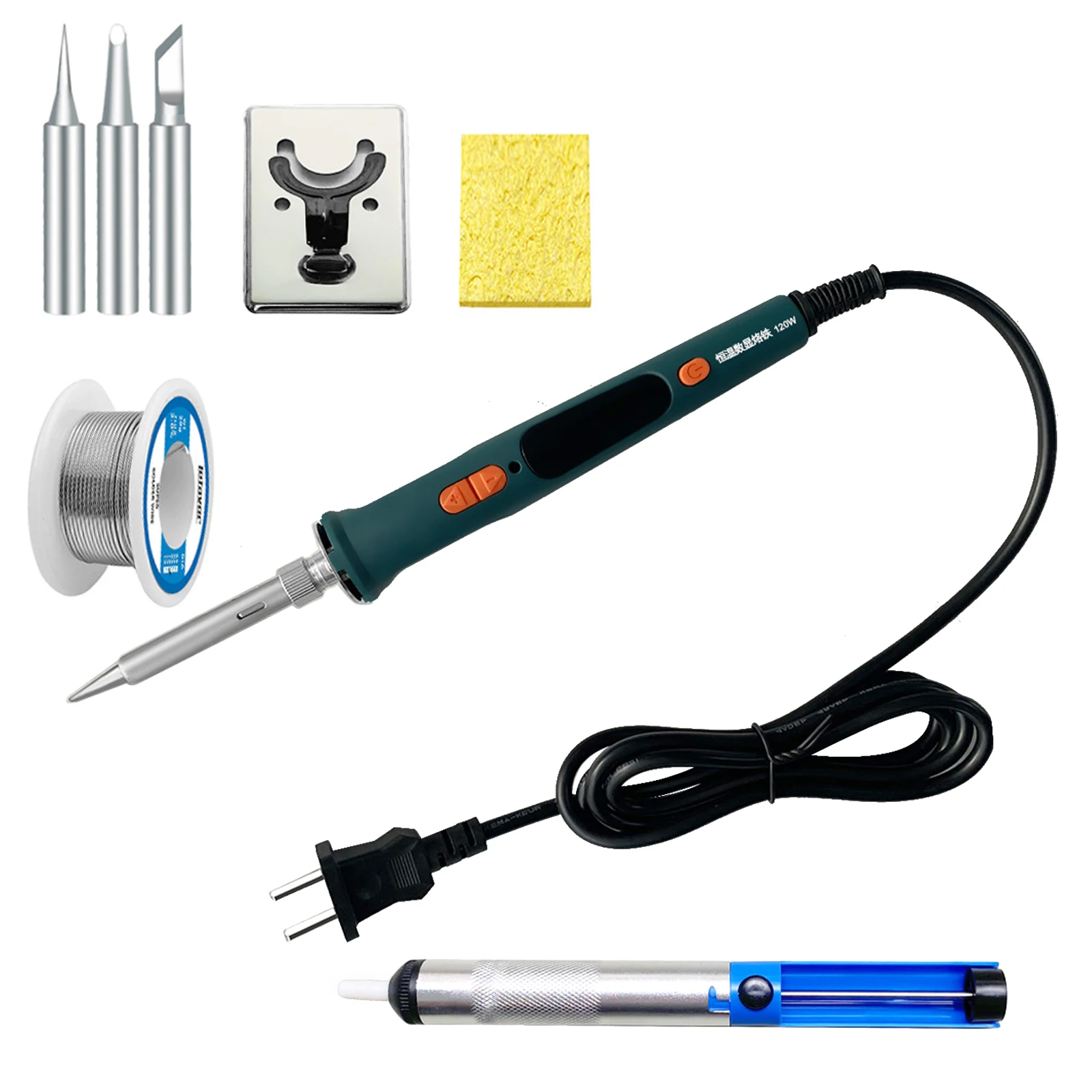 120W LCD Digital Adjustable Soldering Gun Welding Tools with Fast Heating Ceramic Heater Temperature Electric Soldering Iron Set