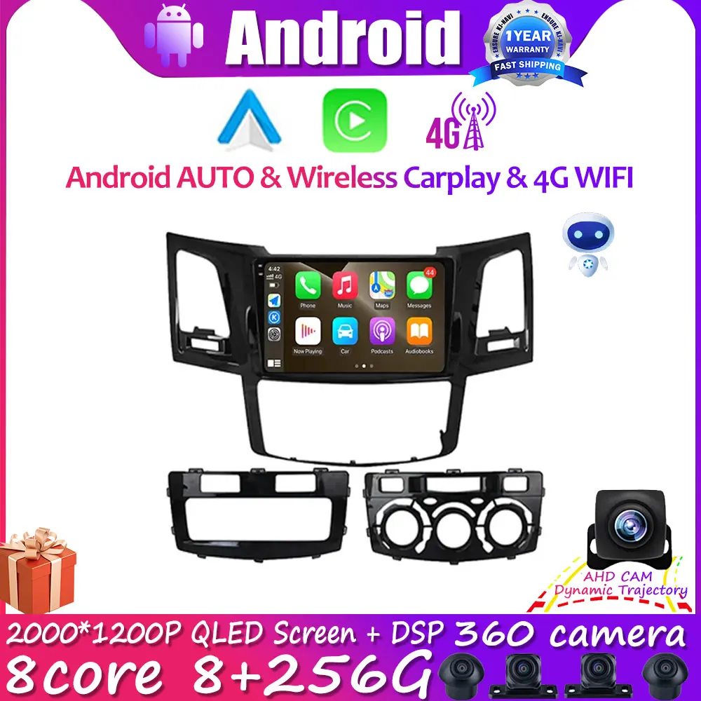 

Android 14 For Toyota Fortuner Hilux MT 2007 2008 2012 2014 2015 Multimedia Video Player GPS Navigation Car Radio DSP 2Din 2 Din