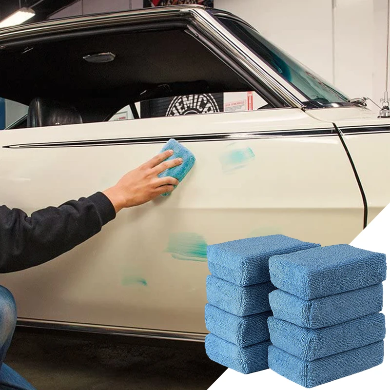 

Premium Grade Microfiber Applicator Foam Ultra-Soft Car detailing Cleaning Pads Great for Wax Sealants & Other Conditioners Blue