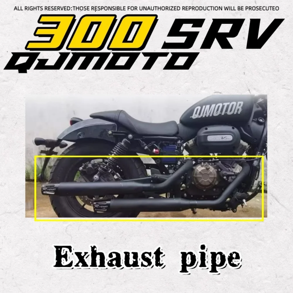 

For QJMOTOR QJ SRV 300 350 VS custom exhaust pipe Cobra exhaust retro exhaust with silencer