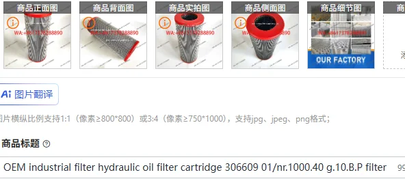 

OEM industrial filter hydraulic oil filter cartridge 306609 01/nr.1000.40 g.10.B.P filter cartridge