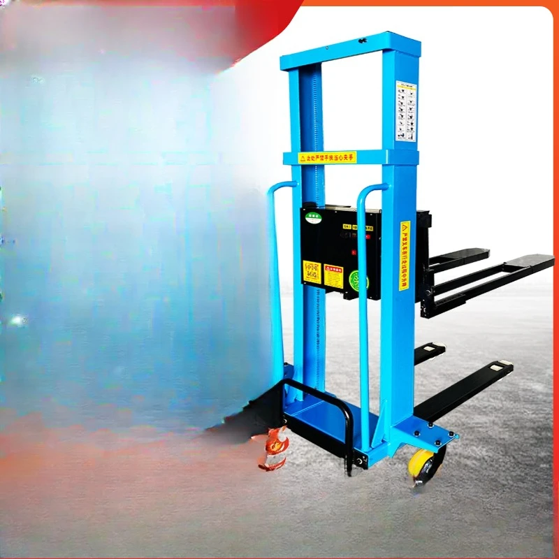 

Electric truck-mounted forklift Portable loading and unloading artifact Truck handling Small automatic 1-ton lifting stacker