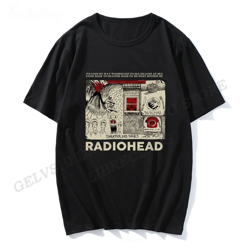 

Radiohead T-shirt, Pure Cotton Short-sleeved T-shirt for Men and Women of The European and American Rock Band Radiohead