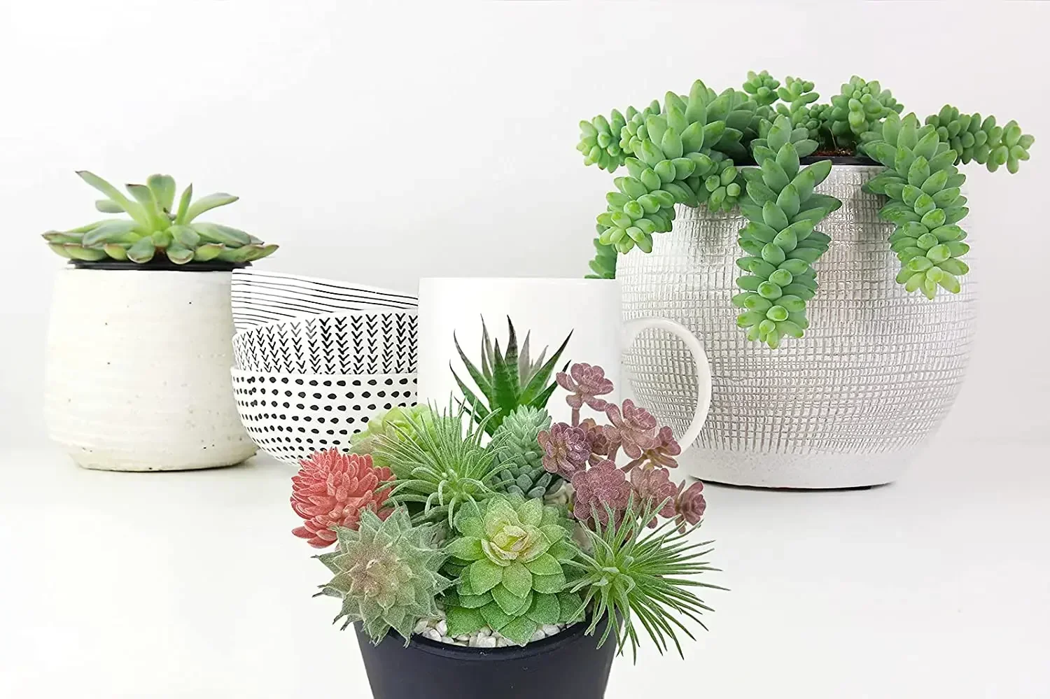 9 Pcs Artificial Succulents Small Succulent Plants for Home Decor Indoor in Different Type