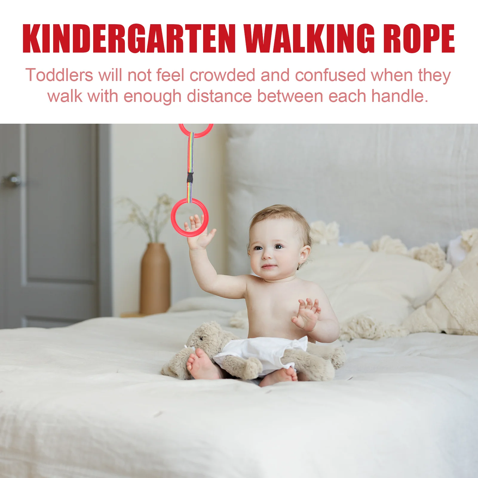 

1Set Preschool Walking Rope Kids Handles Safety Rope Outdoor Park Bathroom Diner Activities Children Walking Leash