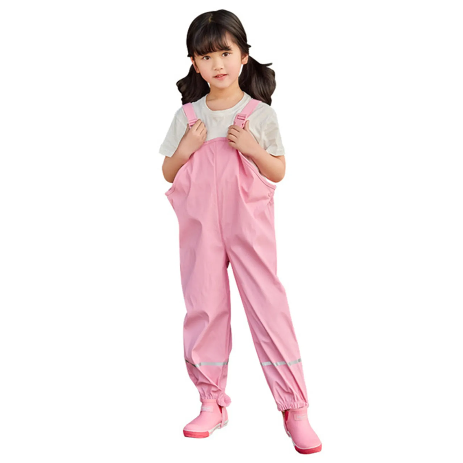 Children Waterproof Rain Pants Toddler Kids Boys Girls Rain Dungarees Windproof Waterproof Overalls Mud Jumpsuit Clothes штаны