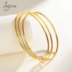 925 Sterling Silver 24k Gold Color Dubai Bangles Kids Ethiopian Bracelet Africa Arab Jewelry Gift Bangles 6cm Inside Diameter