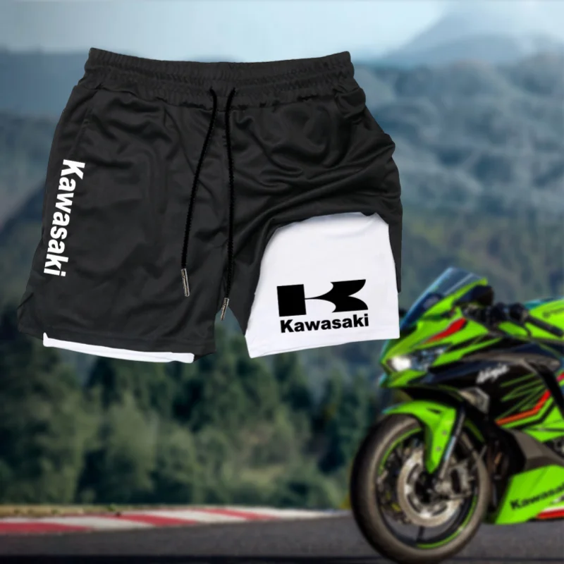 

2025 Kawasaki New Best-selling Men's Quick-drying Fake Two-piece Shorts High-end Sports Cycling Shorts Comfortable Casual Shorts