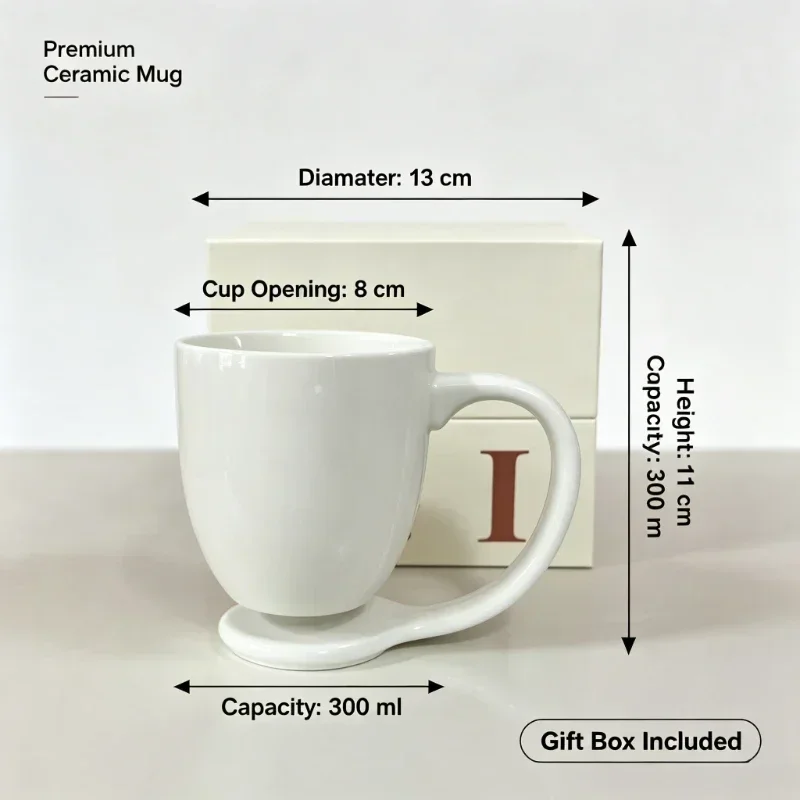 Creative Hanging Cerc Mugs Large Capaci Coffee Cups Simple Hotel Tea Cups Couple Water Cups Single Ear Handle Design