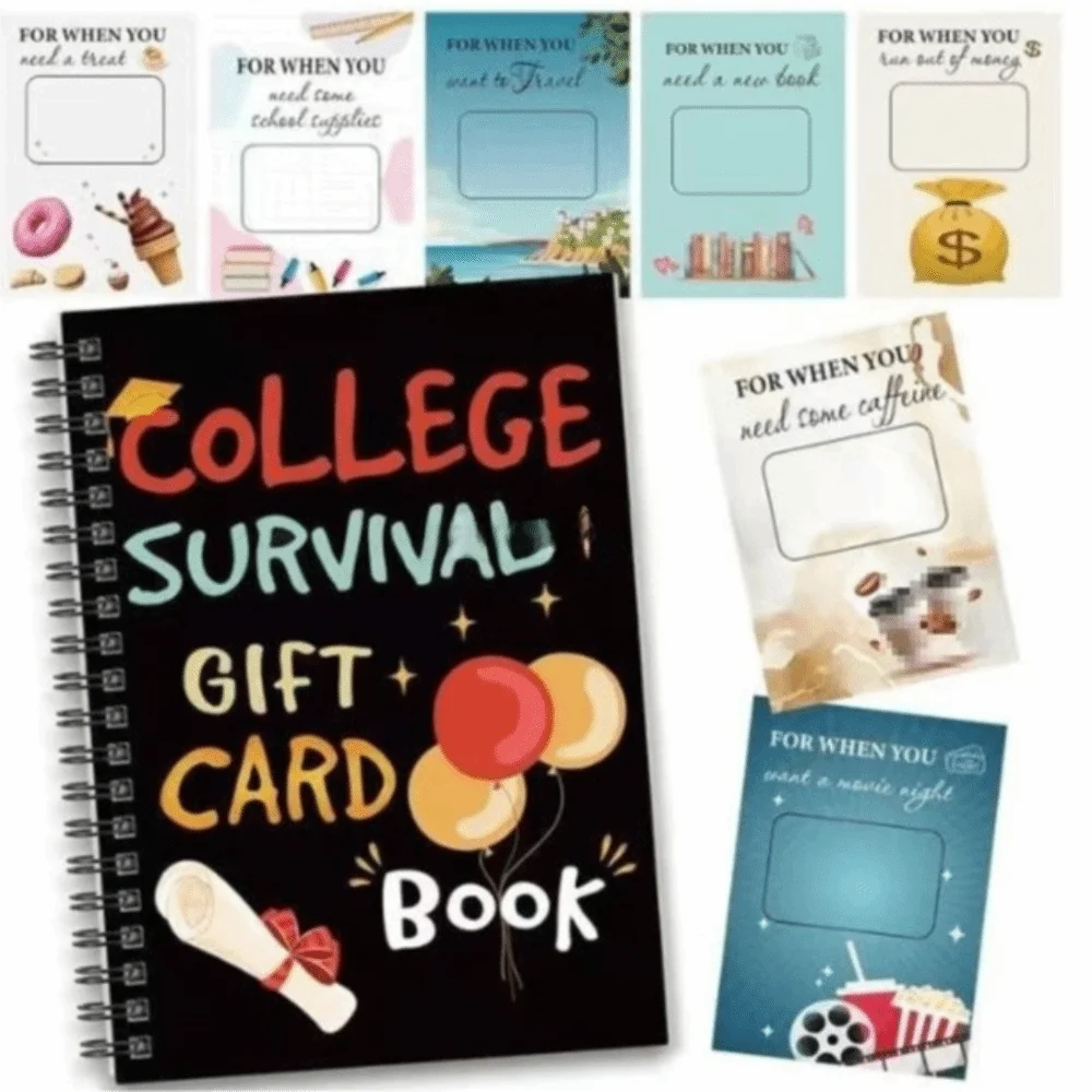 

College Survival Gift Card Book Gift Keepsake Paper Souvenir Festive Card Organizer Graduation Party Note Book