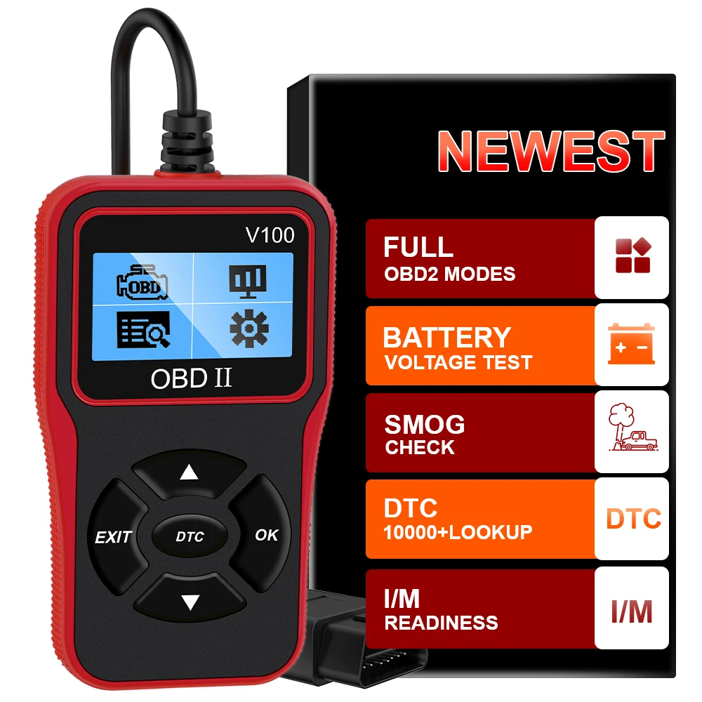 

Автомобильные аксессуары Plug and Play V100 OBD2 считыватель кодов цифровой дисплей универсальные автомобильные диагностические инструменты OBDII EOBD OBD 2 сканер