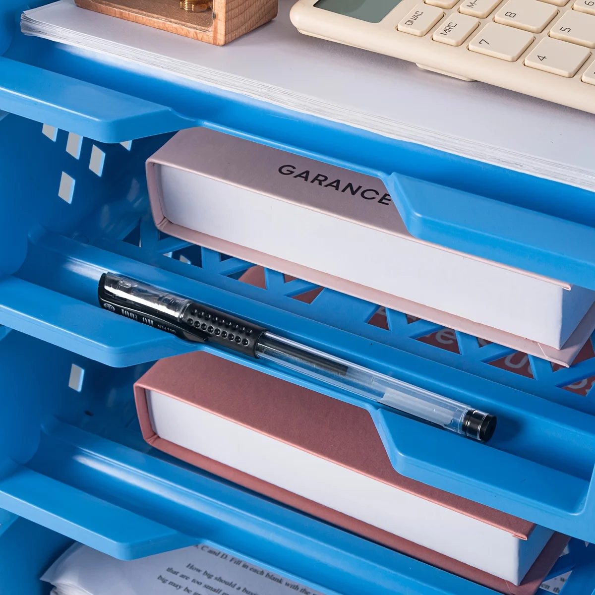 مكتب تكويم الطبقات رف الملفات وثيقة حامل صينية منظم سطح المكتب ورقة حقيبة للتخزين رف تخزين المنزلي #6