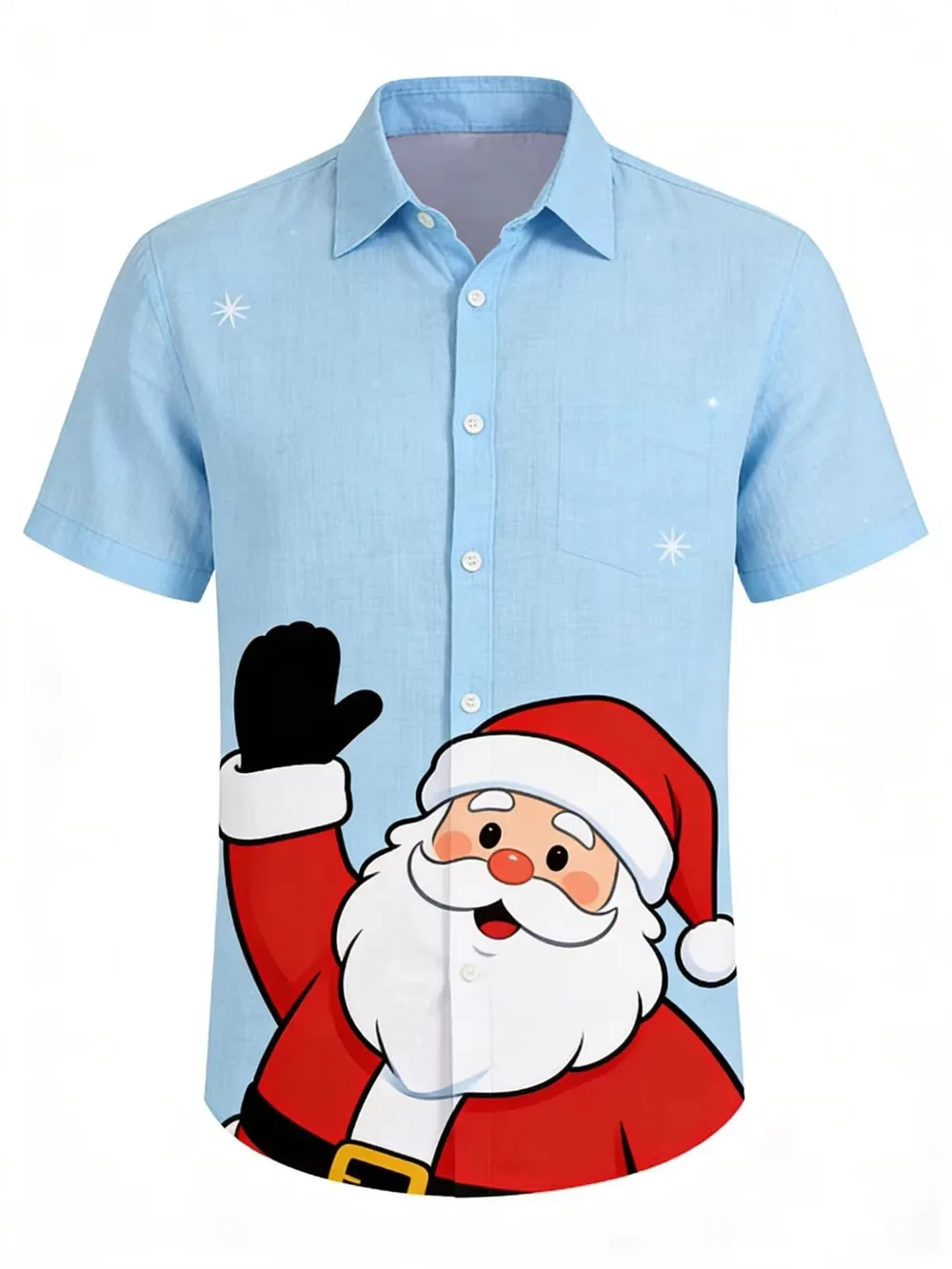 26 Men's Short Sleeve Shirt Cartoon Christmas Tree Gift Sock Snowflake Print Festival Holiday Party Clothing Mens New Year's Top