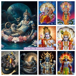Asian Art Indian Vishun Bhaguan Diamond Painting Crystal Cross Stitch The Pervader Hindu Deity Mosaic Gift Living Room Decor